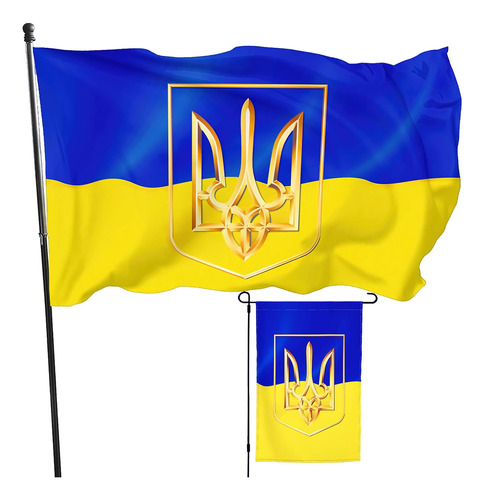 Voudlye Bandera De Ucrania De 3 X 5 Pies Y Banderas De Jardí