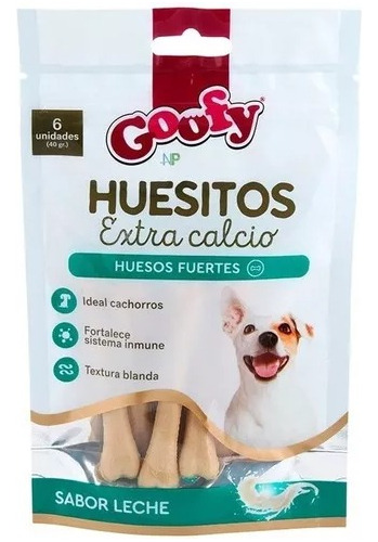 Goofy Perro Cachorro Huesitos Extra Calcio Sabor Leche 40 Gr