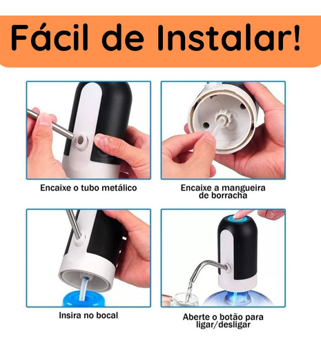 Kit 3 Bomba Elétrica Recarregável Usb Para Galão De Água
