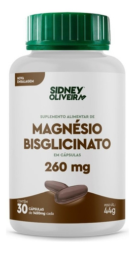 Magnésio Bisglicinato 260mg 30 Cápsulas Sidney Oliveira