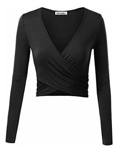 Vetior Mujer Cuello V Profundo Manga Larga Unica Slim Fit C