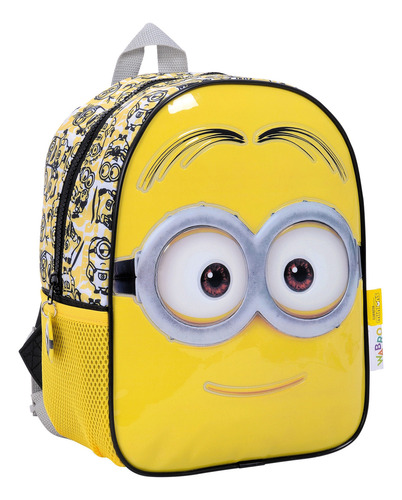 Mochila Espalda Jardin 12 Minions Wabro Color Negro con amarillo