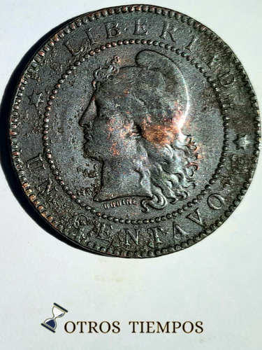 Moneda Argentina 1 Centavo De Patacon 1884 Cobre