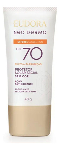 Prontetor Solar Sem Cor Eudora Neo Dermo Fps 70 40g