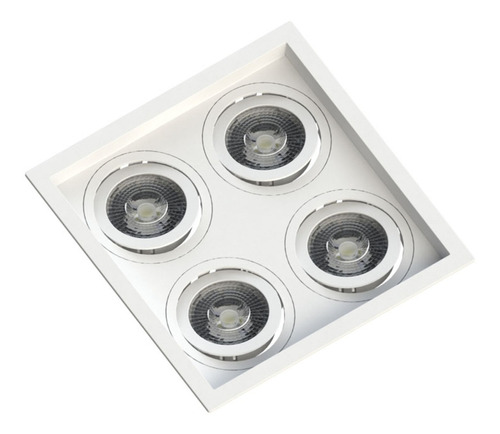 Spot Quadruplo Embutir Quadrado Recuado Par20 Branco 110V/220V