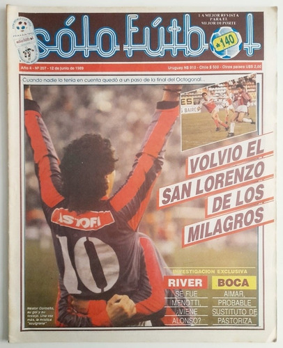 Revista Solo Futbol 207 - Tapa San Lorenzo Poster Olimpo Fs