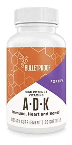Bulletproof Vitaminas A-d-k, Alta Potencia Para Corazón, Hue