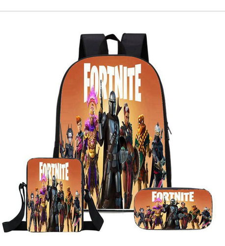 Fortnite Adolescent Mochila Estudiante+hombro+lápiz 3 Piezas