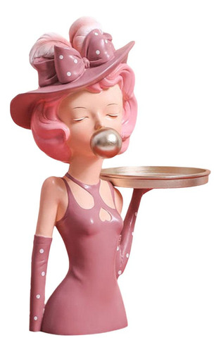Nordic Bubble Girl Estatuas Mesa Postre Pan Snack Key
