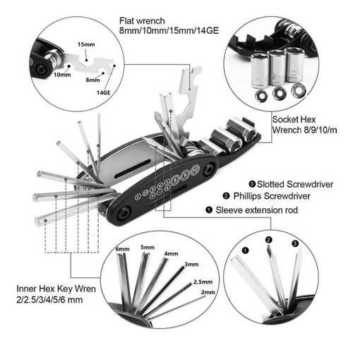 Kit De Herramientas De Reparación Mecánico Para Bicicletas