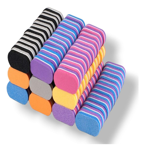 Mini Lima Para Uñas 50 Piezas Colores Variados Al Azar