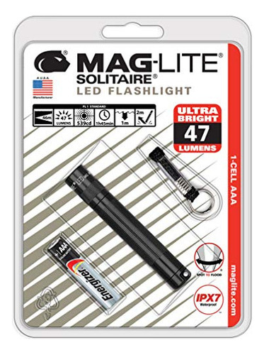 Linterna Aaa Maglite Solitaire Led De 1 Celda Negra - Sj3a01