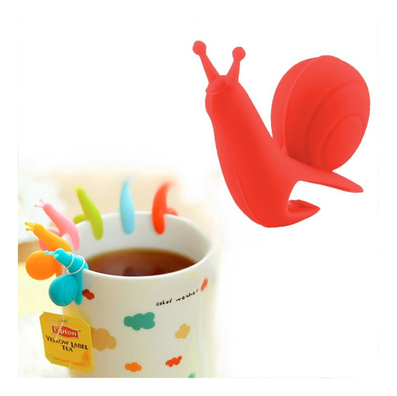 PULABO5 piezas silicona té bolsa titular taza caracol en forma de caracol silicona té infusor clip regalo Set 