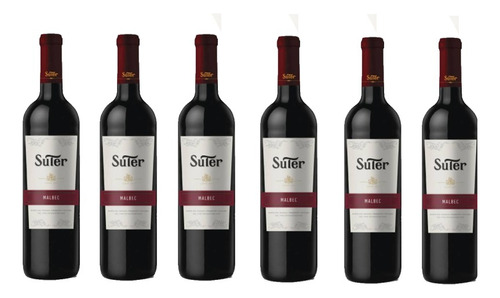 Vino Tinto Malbec 750 Ml Bodega Suter Pack X6