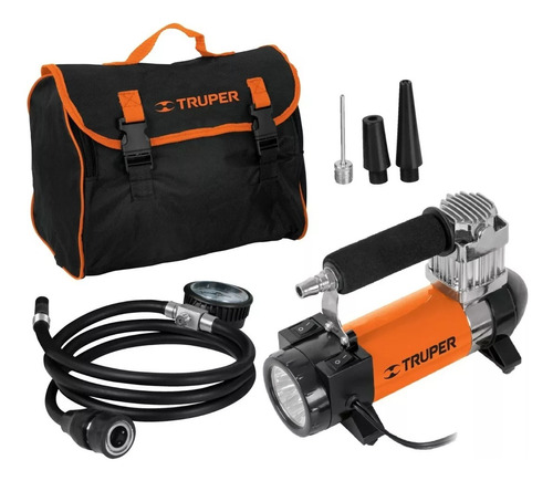 Compresor De Aire Truper 12 V Kit Bolso Accesorios Portatil