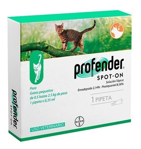 Desparasitante Profender Uso Tópico Gato Pequeño Hasta 2.5kg