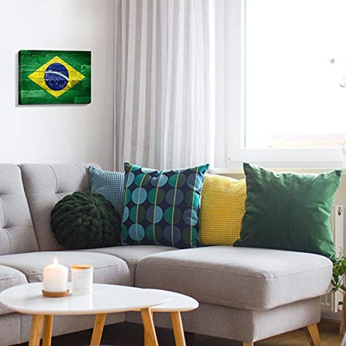 Imagen 3 de 7 de Letrero Decorativo, Bandera De Brasil, 24x32in, Daxirpi