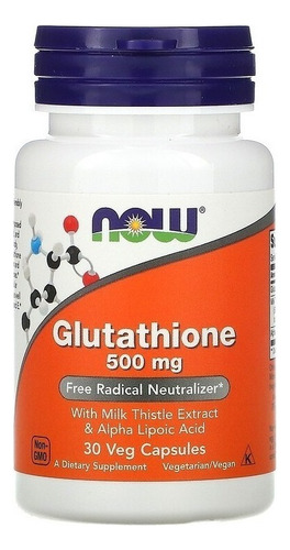 Now Foods | Glutathione 500 Mg | Glutation 30 Veg Capsules