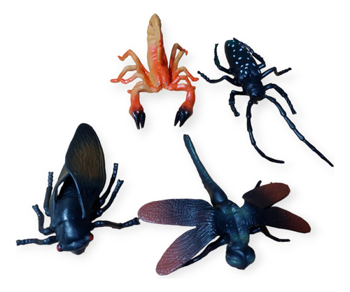 Set De 4 Insectos Surtidos Grandes Colores