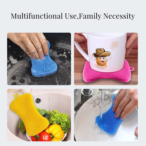 6 Esponjas Reutilizables De Silicona For Lavar Platos,