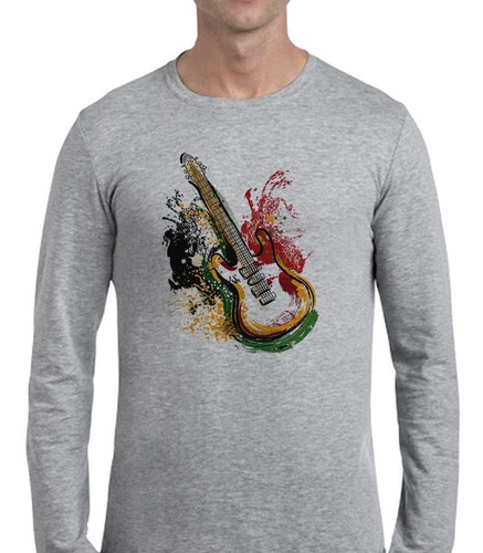 Remera De Hombre Guitarra Colores Reggae Rock Musica Ml