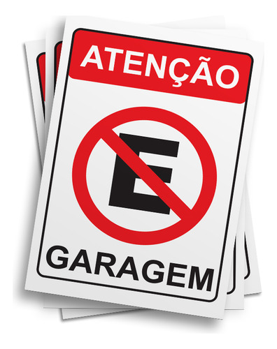 Cartela De Adesivo Proibido Estacionar Garagem 20x28cm