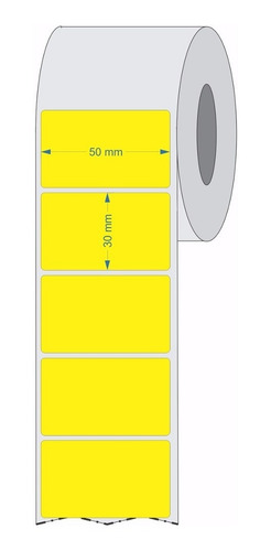 Etiqueta Couche 5x3 Cm 1 Coluna Amarela 32 Metros Cor Amarelo