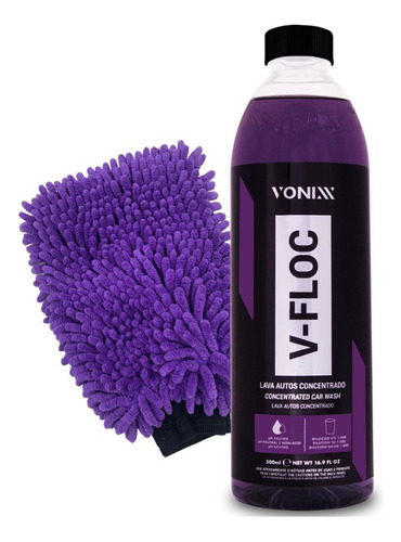 Shampoo Automotivo 500ml V-floc Vonixx + Luva Microfibra 