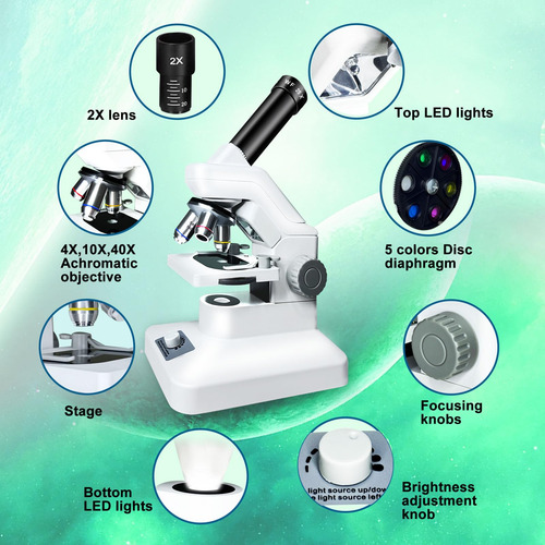 Microscopio Foroland 2024 El Microscopio Más Nuevo 100x-2000