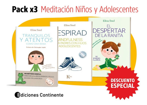 Pack 3 Libros Eline Snel - Meditación Niños Y Adolescentes