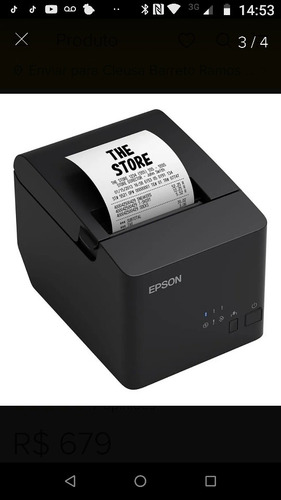 Impressora Epson Tm T20 Térmica Não Fiscal Usb