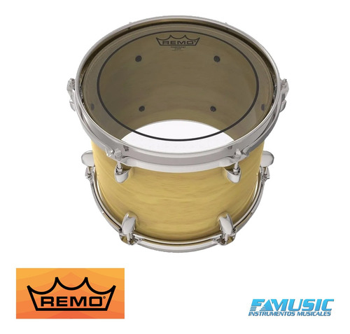 Imagen 3 de 11 de Parche Tom Bateria Remo Usa Pinstripe Clear 10¨ Hidraulico