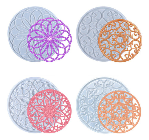 4 Uds. Herramientas De Posavasos De Resina De Mandala