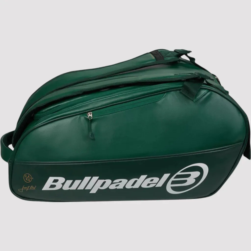 Bolso Paletero Bullpadel Icon BPP26023 para 1 Raqueta, de Poliéster Verde con Correa Ajustable