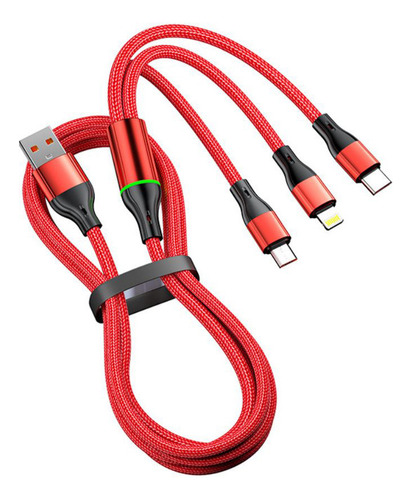 Zy Cable De Carga Rápida Con Cargador Usb Múltiple 3 En 1