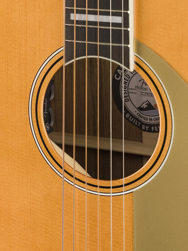 Guitarra acústica Fender de 6 cordas, destra, com entrada natural. Cor: natural envelhecido