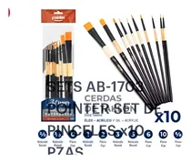 Comprar 10 Pinceles Pointer Cerdas Sintéticas Acrílico Óleo Acuarela