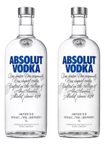 Vodka Absolut Original 1l - Pacote Com 2 Unidades