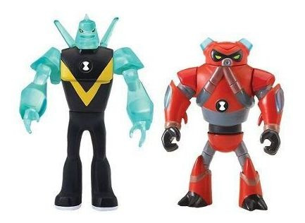 Ben 10 - 2 Bonecos De Criação Alien - Diamante E Enxurrada