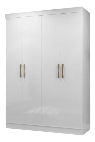 Guarda-roupa Paris 4 Portas 2 Gavetas 100% Mdf Maxel Cor Branco