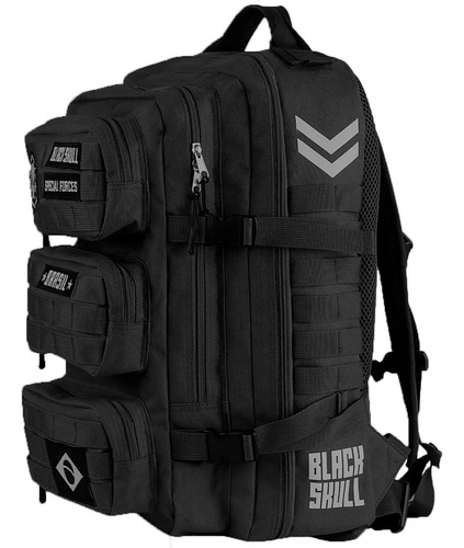 Mochila Reforçada Tática 50l Black Skull - Preto