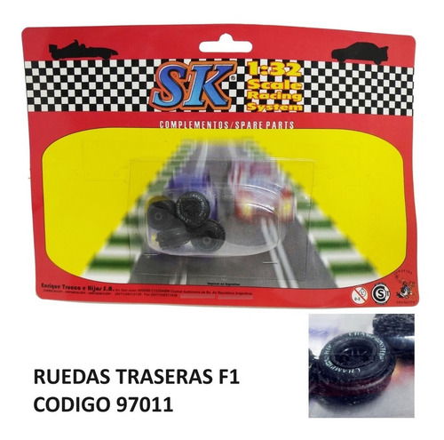 Imagen 1 de 4 de Ruedas Traseras Para Autos F1 Scalextric 1/32 Marca Sk 97011