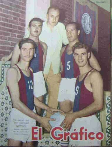 El Grafico 1954 Columnas De San Lorenzo Campeon Basket