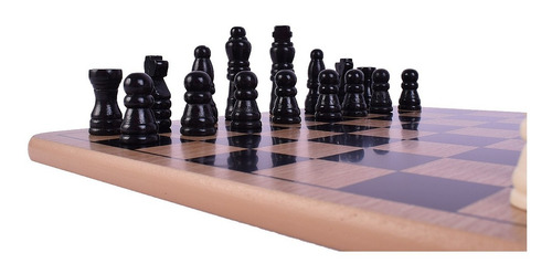 Imagen 4 de 9 de Juego De Mesa Ajedrez Deluxe Tablero De Madera Duende Azul