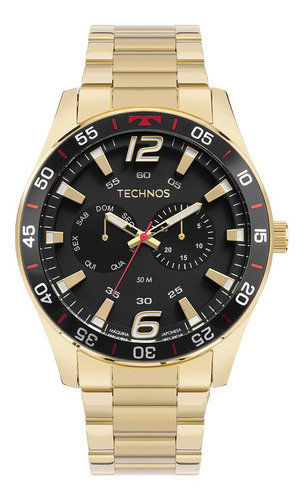 Relógio Technos Dourado Masculino Racer 6p25bx/1p