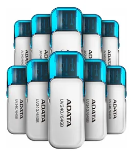 Kit 10 Memoria Usb Adata Uv240 64gb 2.0 Blanco Auv240