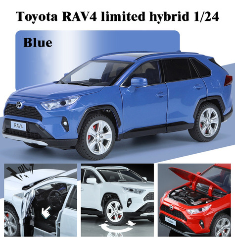 Coche Miniatura De Metal Toyota Rav4 Con Luces Y Sonido 1/24