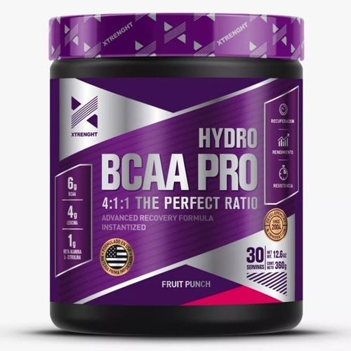 Hydro Bcaa Pro Xtrenght Polvo 30 Servicios 4:1:1 360gr