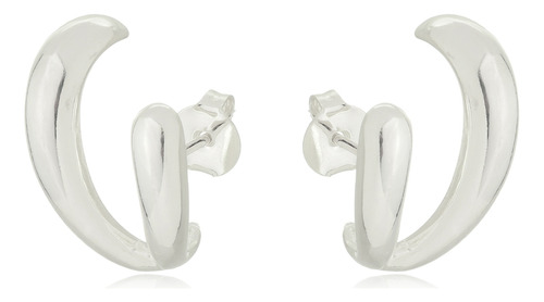 Brinco Ear Hook Class Banhado A Prata (semijoia)