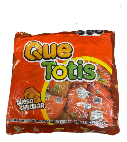 Chetos Que Totis Cheddar 25 Piezas 9g Frituras